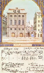 Le Gewandhaus de Leipzig avec une pièce de musique de Felix Mendelssohn (1809-47)